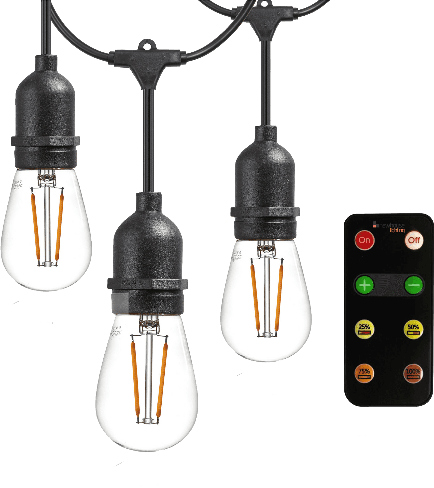 Outdoor Hanging L E D Lights With Remote Control PNG Image