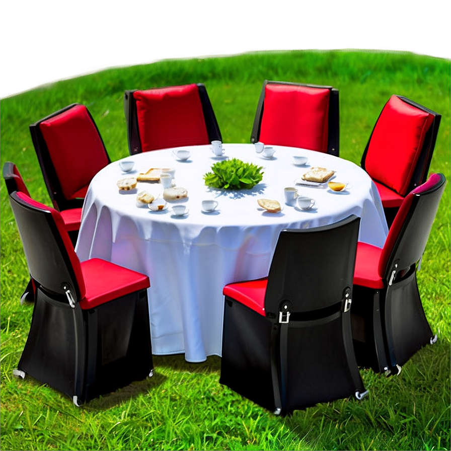 Outdoor Round Table Gathering Png Qeq PNG Image