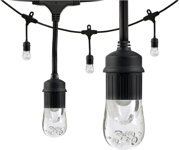 Outdoor String Lights Transparent Bulbs PNG Image