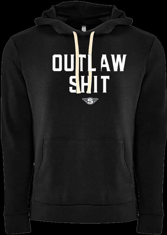 Outlaw Shit Black Hoodie PNG Image