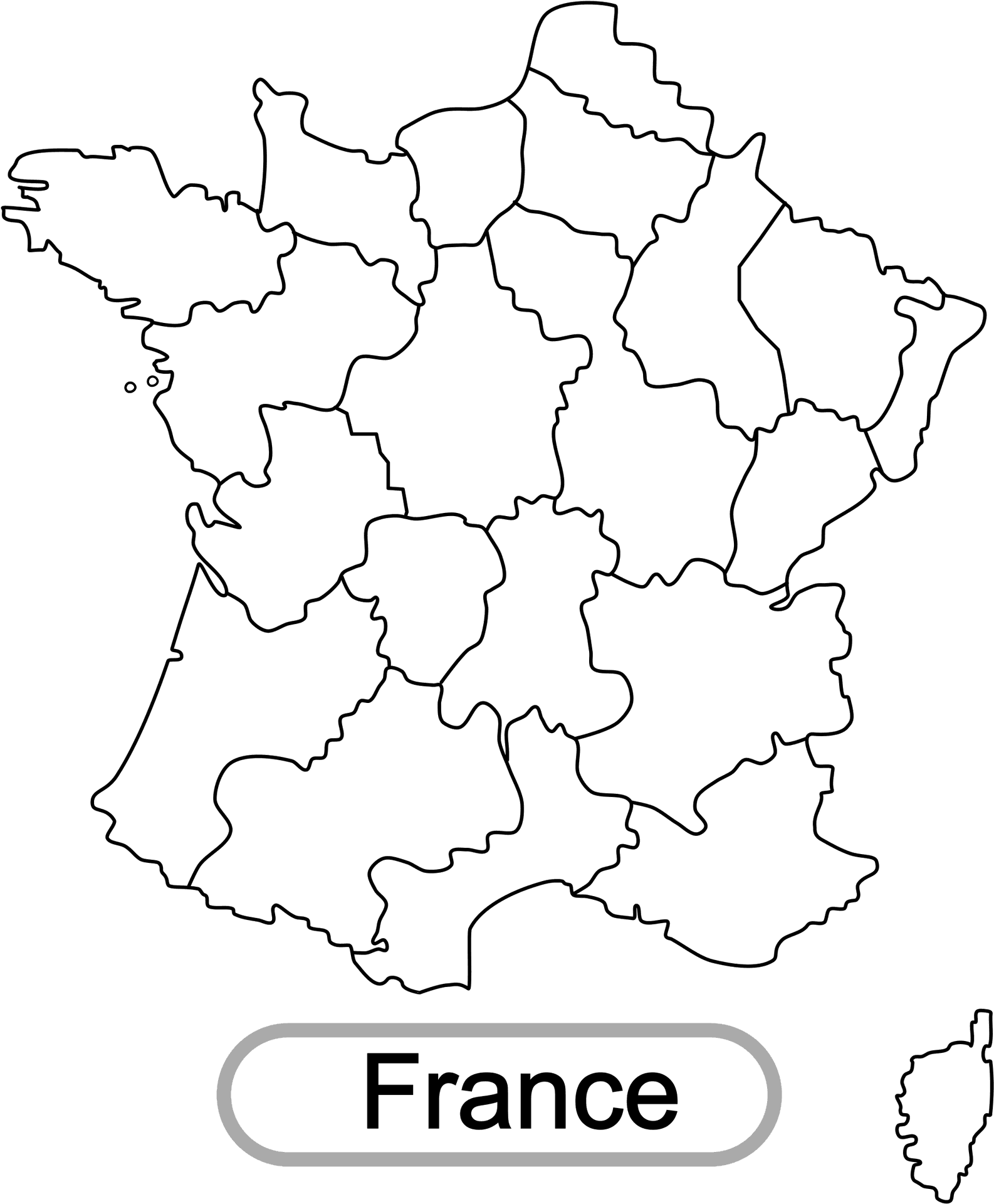 Outline Mapof France PNG Image