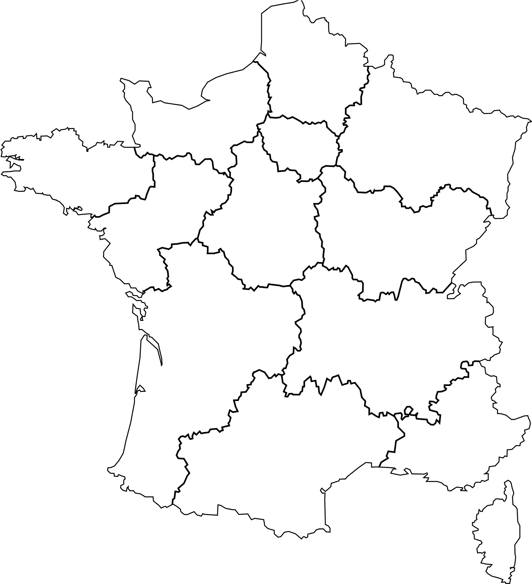 Outline Mapof France PNG Image