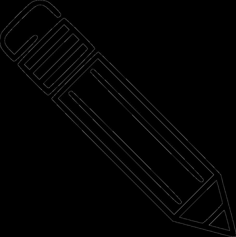 Outlined Pencil Graphic PNG Image