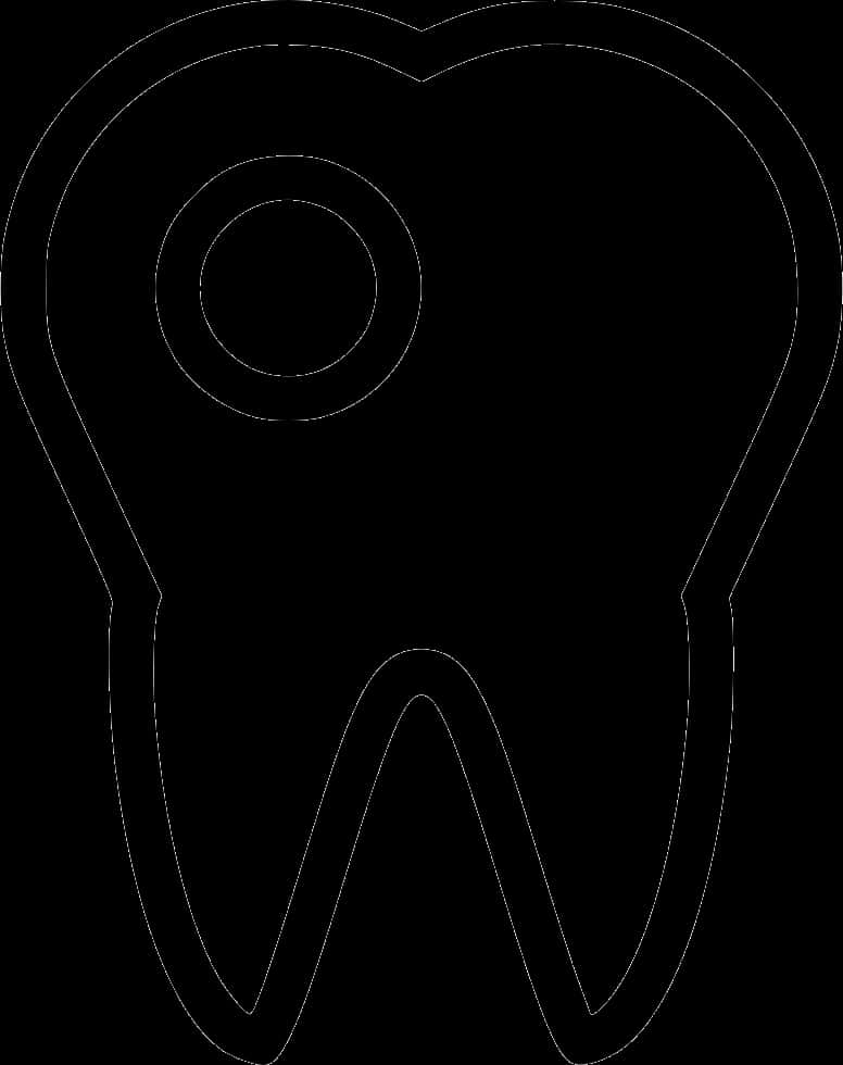 Outlined Tooth Graphic PNG Image