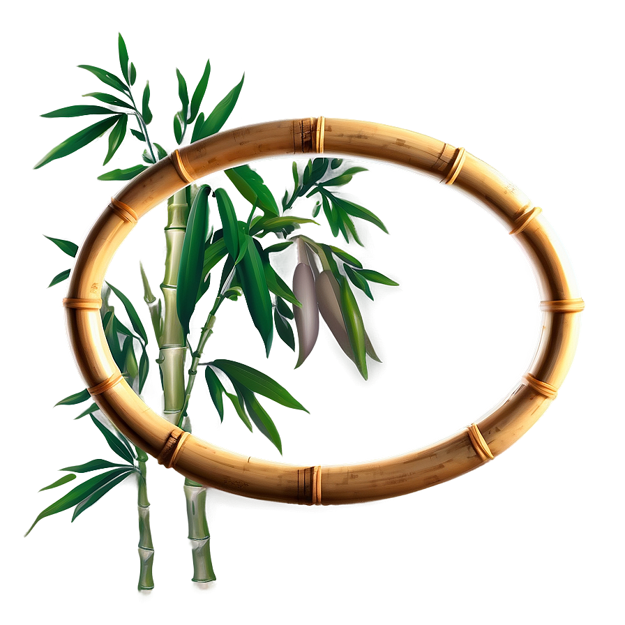 Oval Bamboo Frame Png Shs37 PNG Image