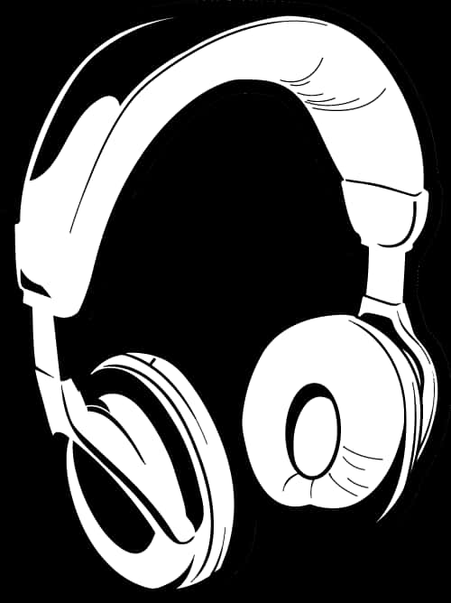 Over Ear Headphones Vector Illustration PNG Image