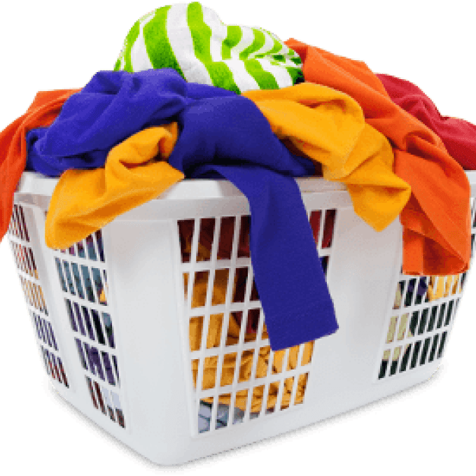 Overflowing Laundry Basket Colorful Clothes PNG Image