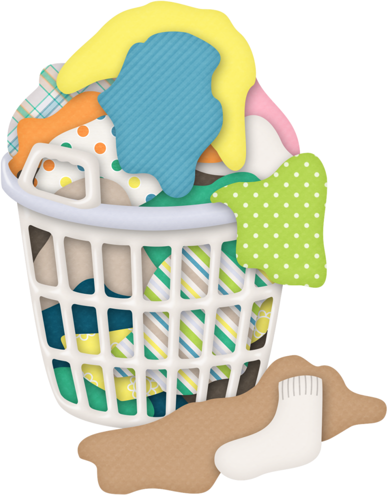 Overflowing Laundry Basket Illustration PNG Image