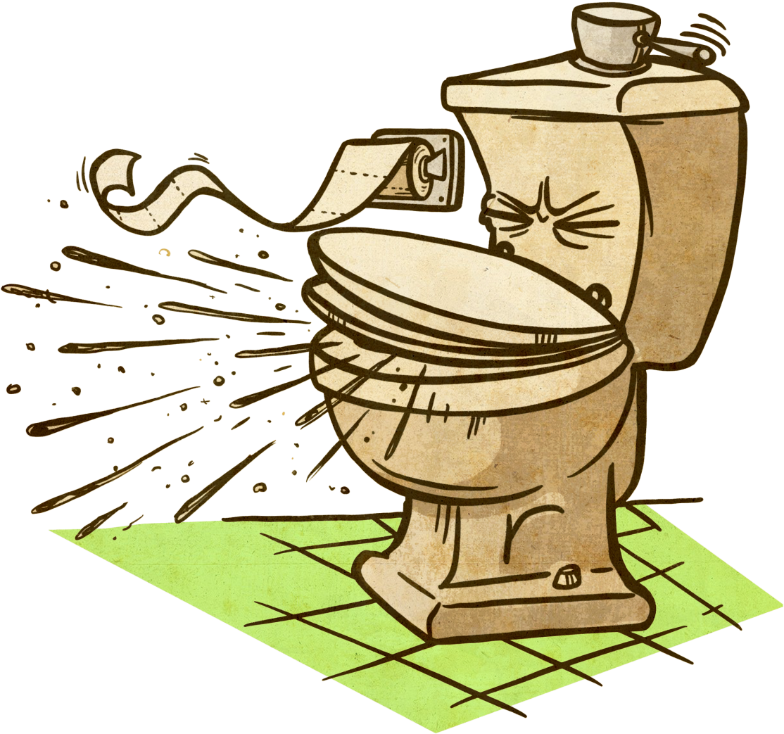 Overflowing Toilet Cartoon PNG Image