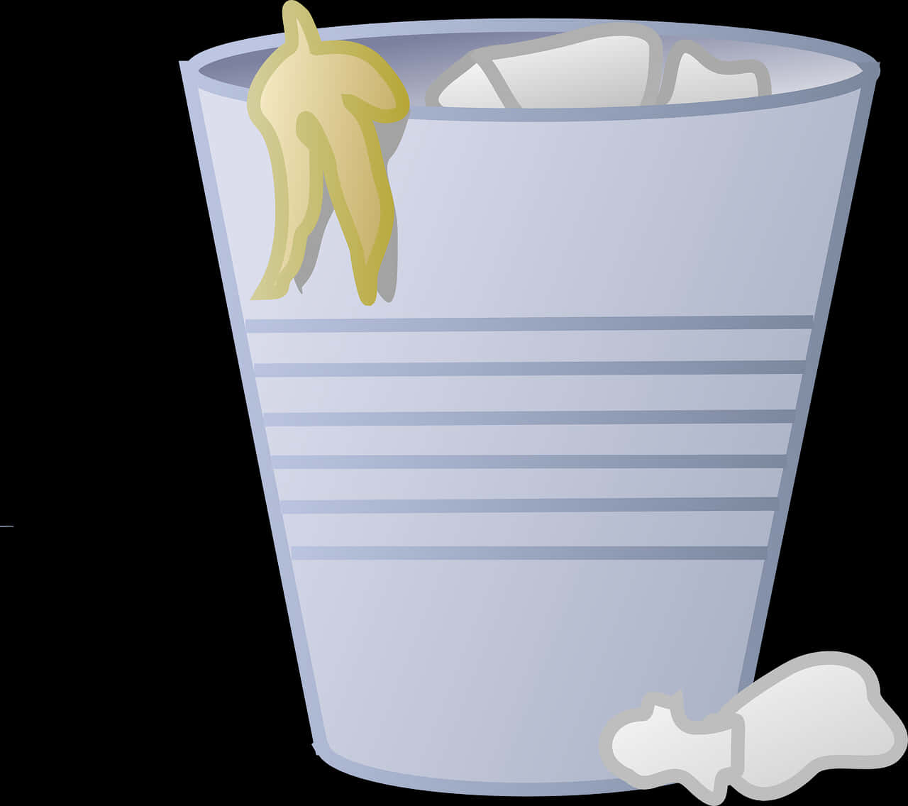 Overflowing Trash Can Illustration PNG Image