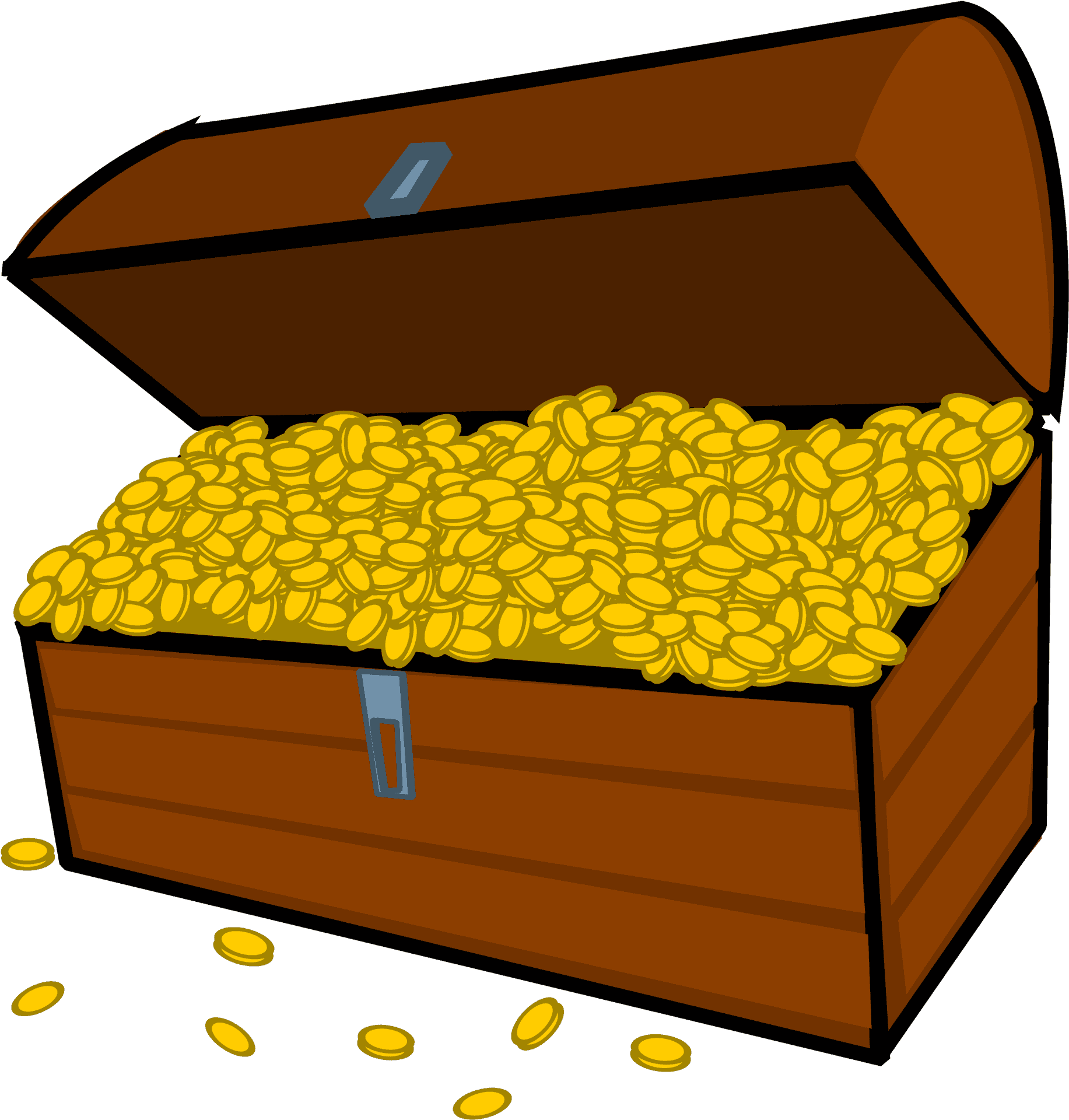 Overflowing Treasure Chest Illustration PNG Image