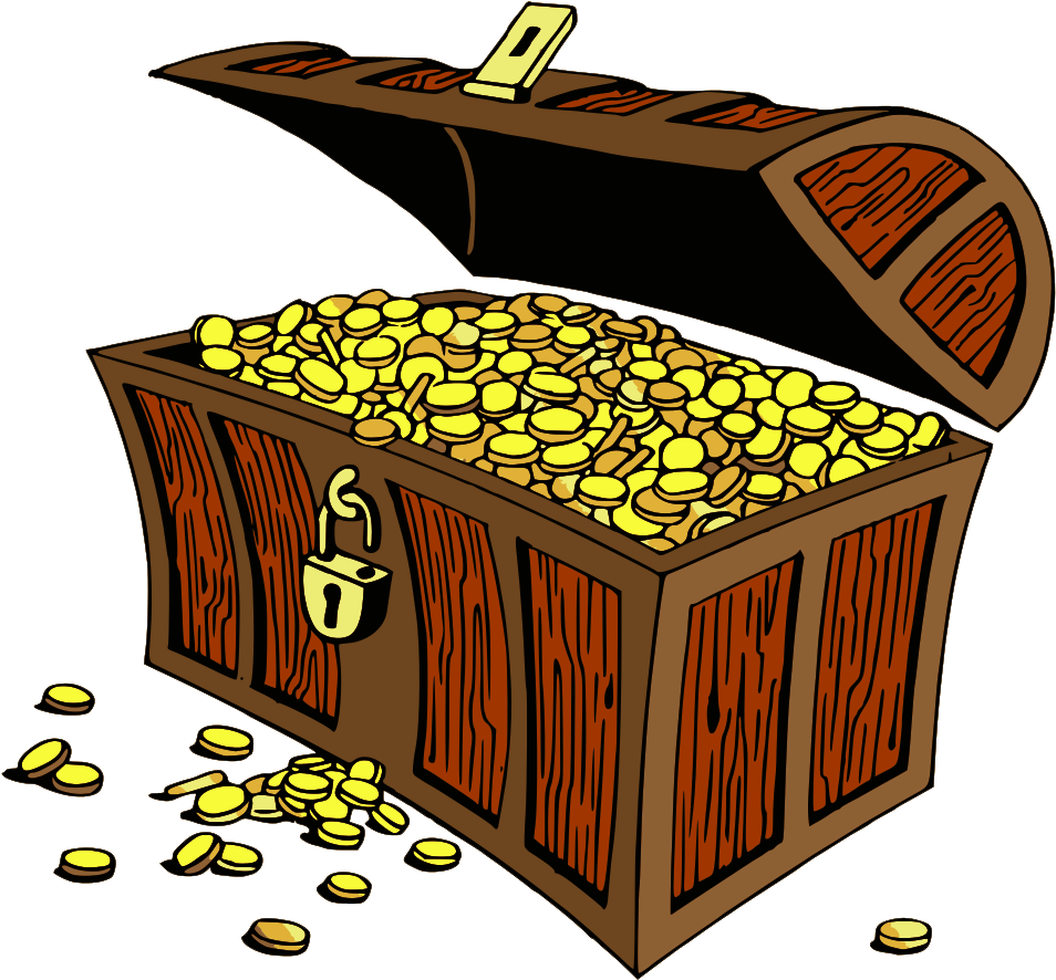 Overflowing Treasure Chest Illustration.png PNG Image