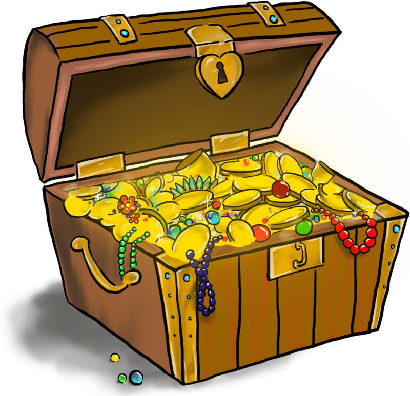 Overflowing Treasure Chest Illustration PNG Image