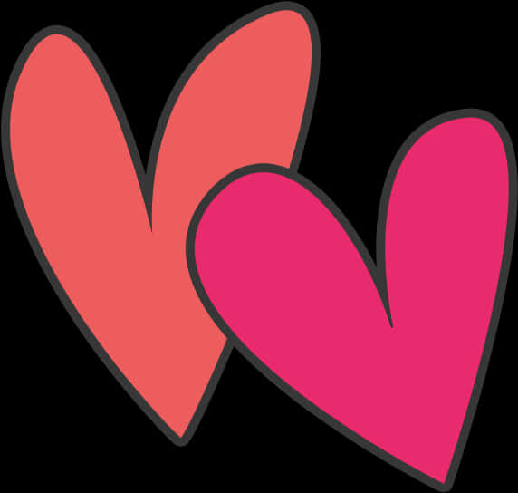 Overlapping Hearts Graphic PNG Image