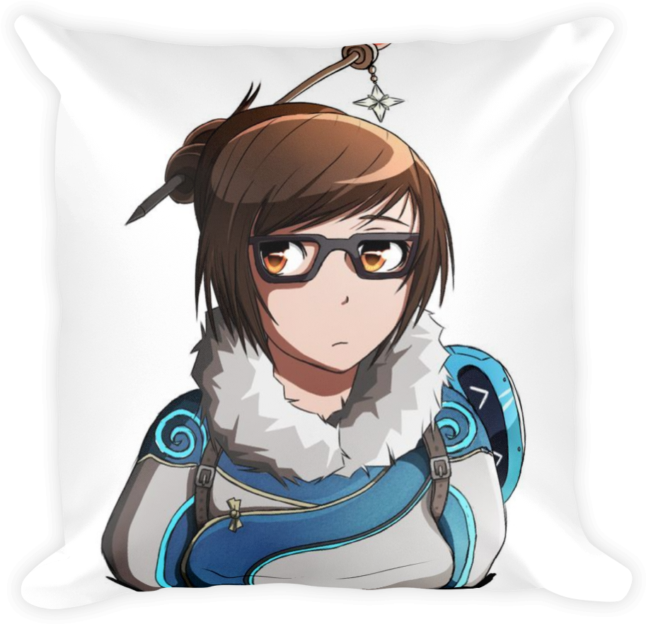 Overwatch Mei Character Cushion Design PNG Image