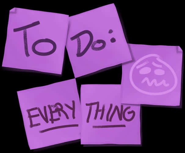 Overwhelmed To Do List Sticky Notes PNG Image