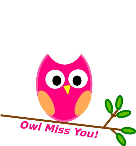 Owl Miss You Farewell Graphic PNG Image