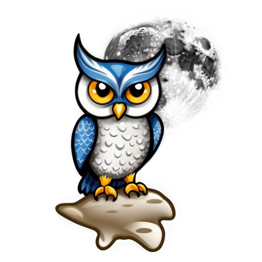 Owl With Moon Png Nwh93 PNG Image