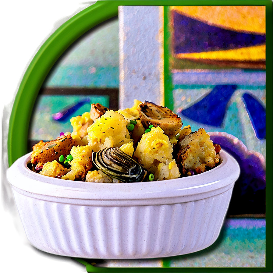 Oyster And Cornbread Stuffing Png Yex PNG Image