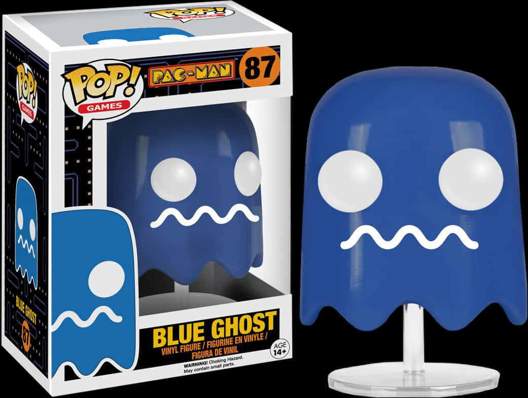 Pac Man Blue Ghost Funko Pop PNG Image