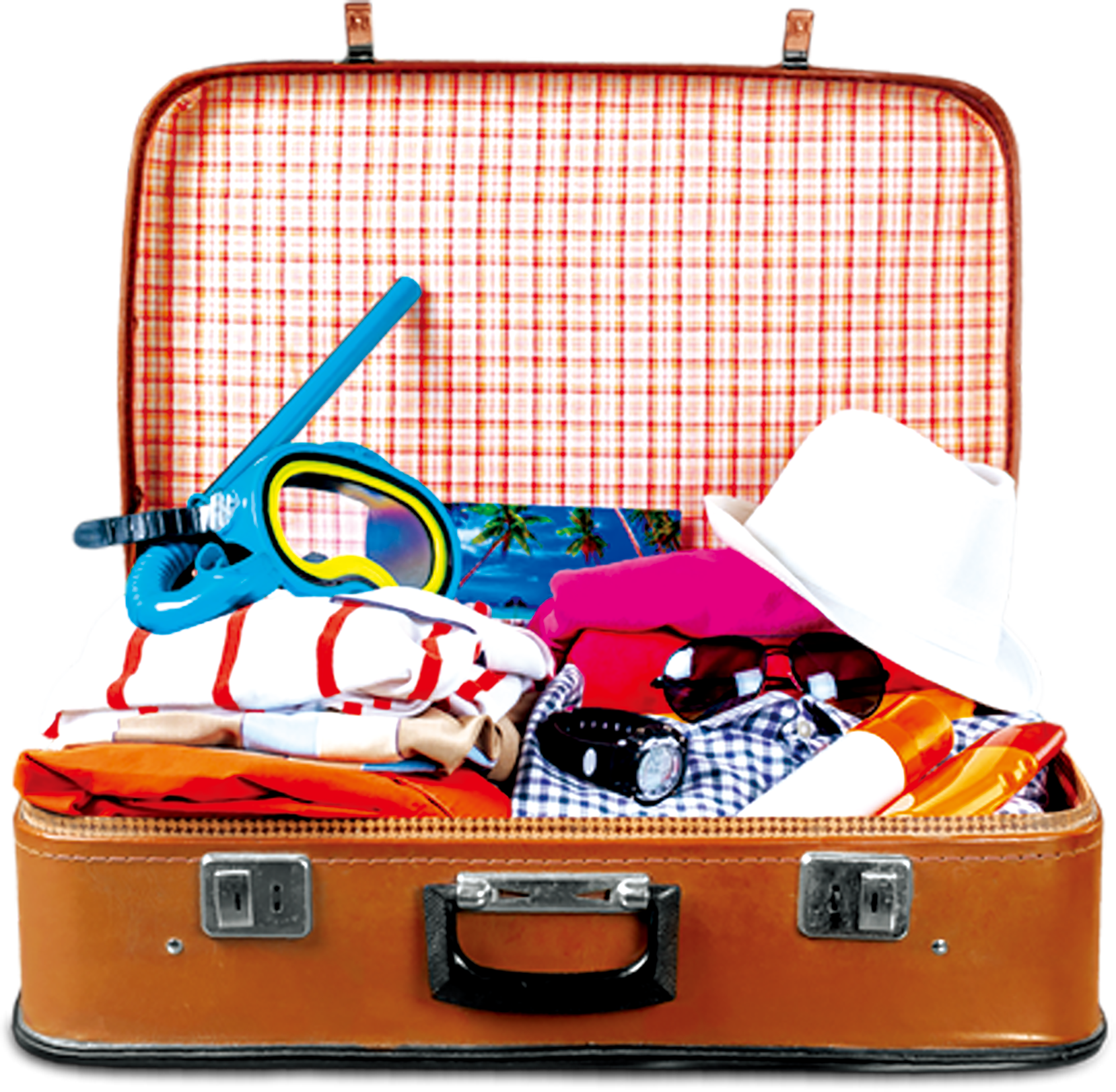 Packed Suitcase Readyfor Vacation PNG Image