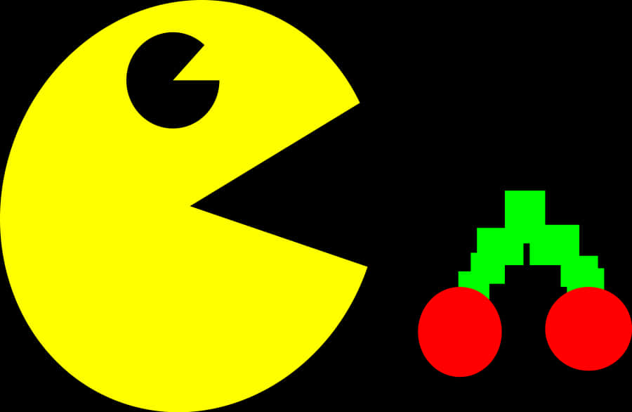 Pacmanand Cherries Graphic PNG Image