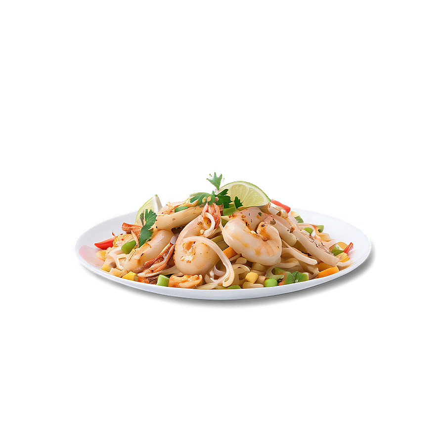 Pad Thai With Squid Png Axf37 PNG Image