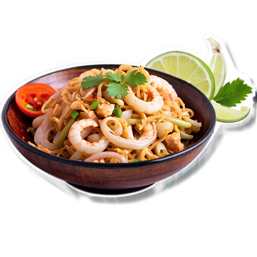 Pad Thai With Squid Png Mhd PNG Image