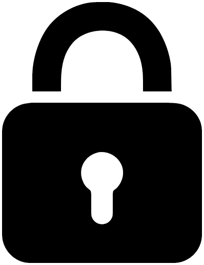 Padlock Icon Blackand White PNG Image