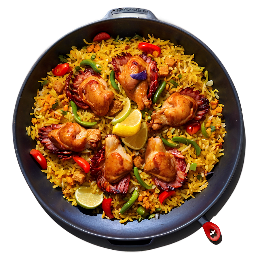 Paella With Crispy Skin Chicken Png Wec40 PNG Image