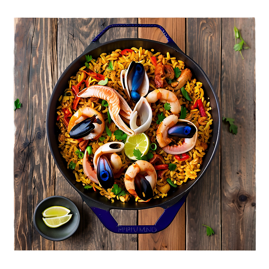 Paella With Grilled Squid And Aioli Png 9 PNG Image