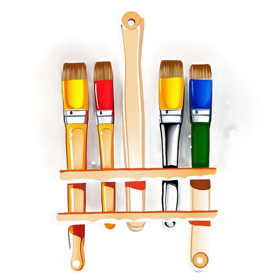 Paint Brush And Easel Png Ymc74 PNG Image