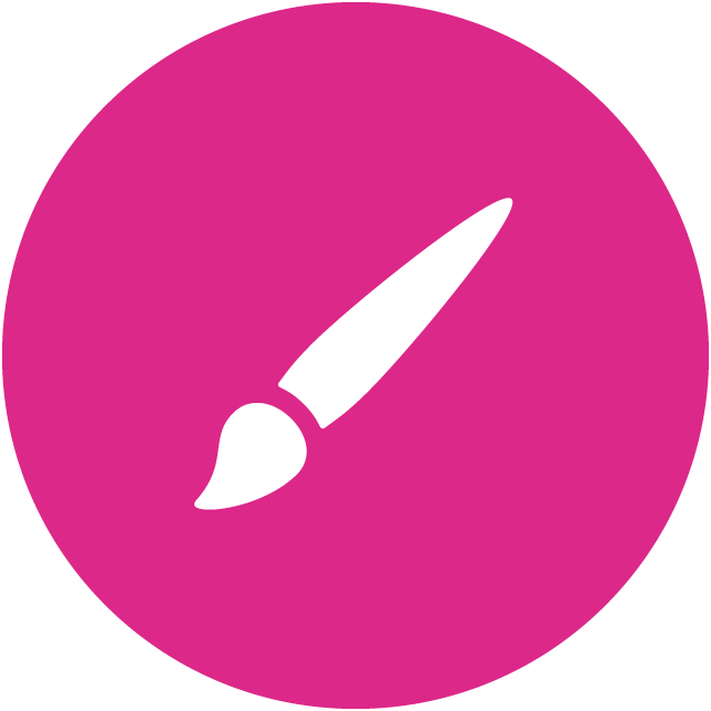 Paintbrush Icon Pink Background PNG Image