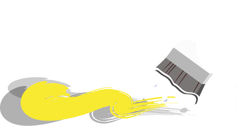 Paintbrush Pouring Yellow Paint PNG Image