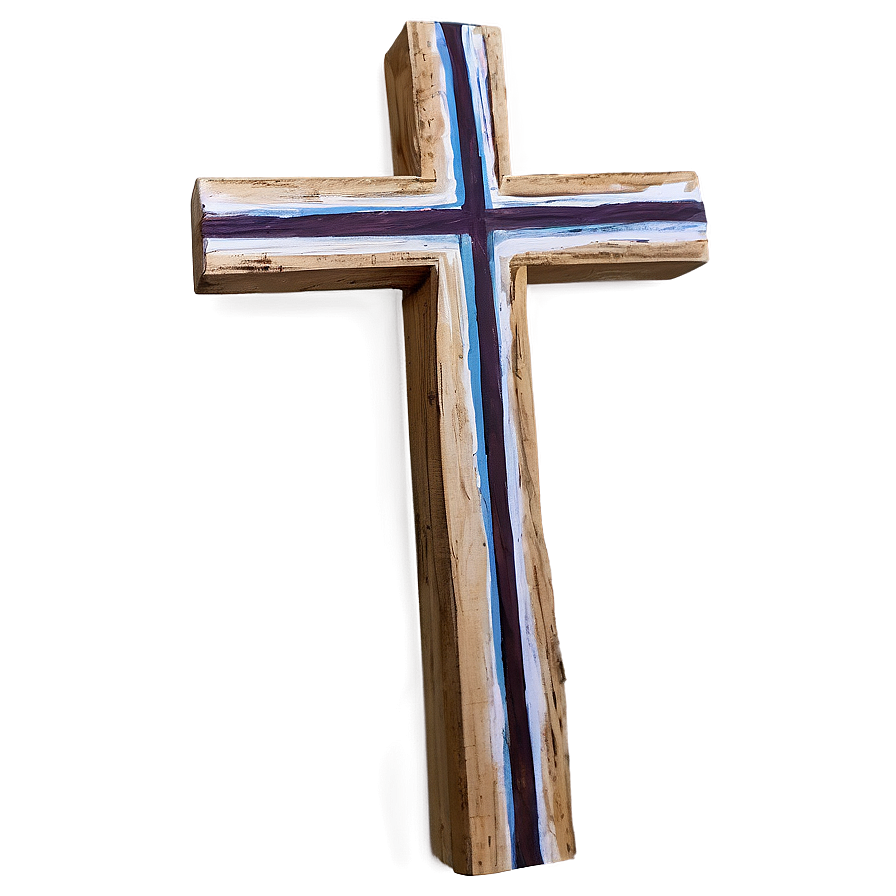 Painted Wooden Cross Png Oan28 PNG Image