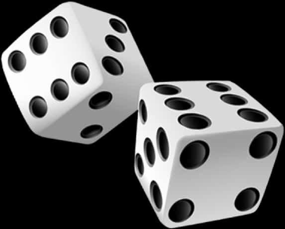 Pairof White Dice3 D Illustration PNG Image