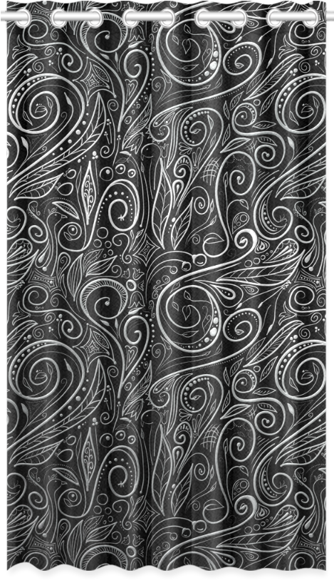 Paisley Patterned Curtain Design PNG Image