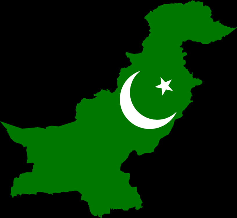 Pakistan Mapwith Flag Design PNG Image