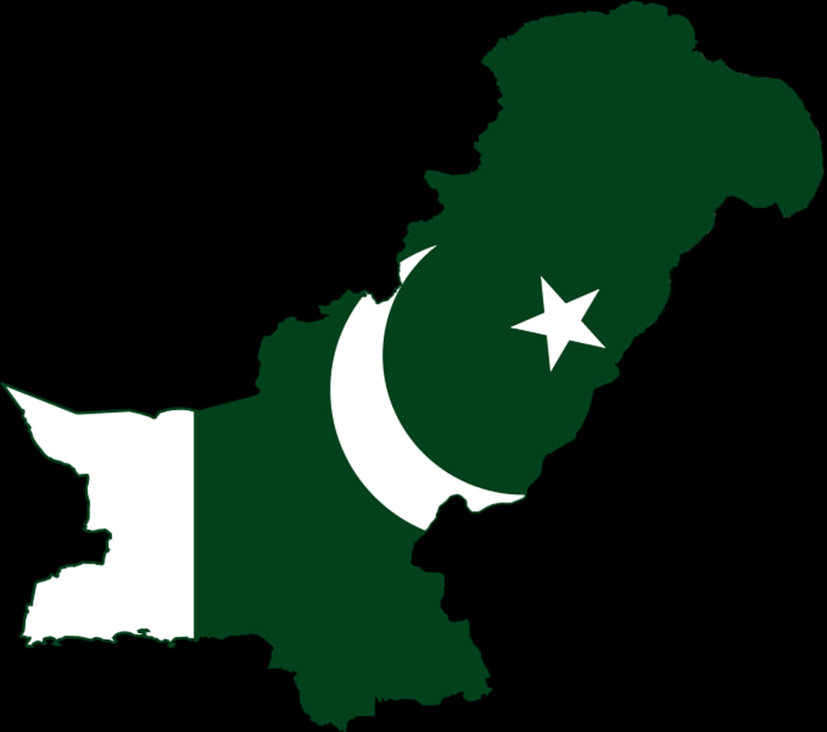 Pakistan Mapwith Flag Design PNG Image