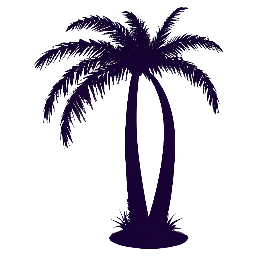 Palm Tree Night Silhouette Png Oib PNG Image