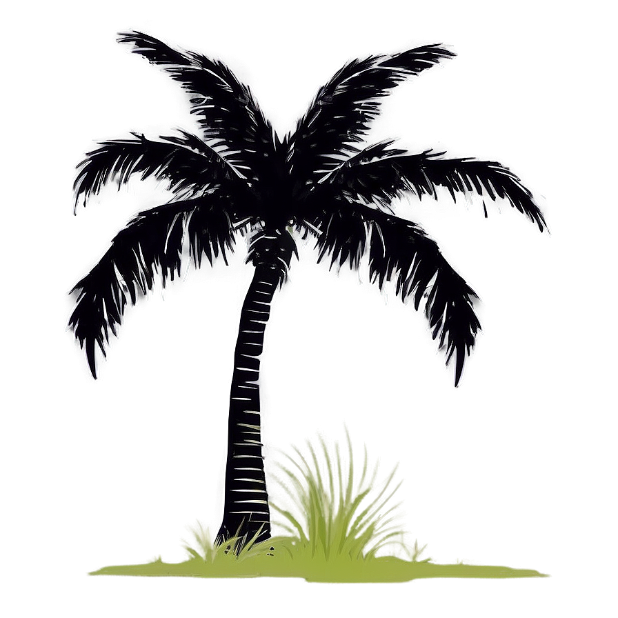 Palm Tree Silhouette A PNG Image