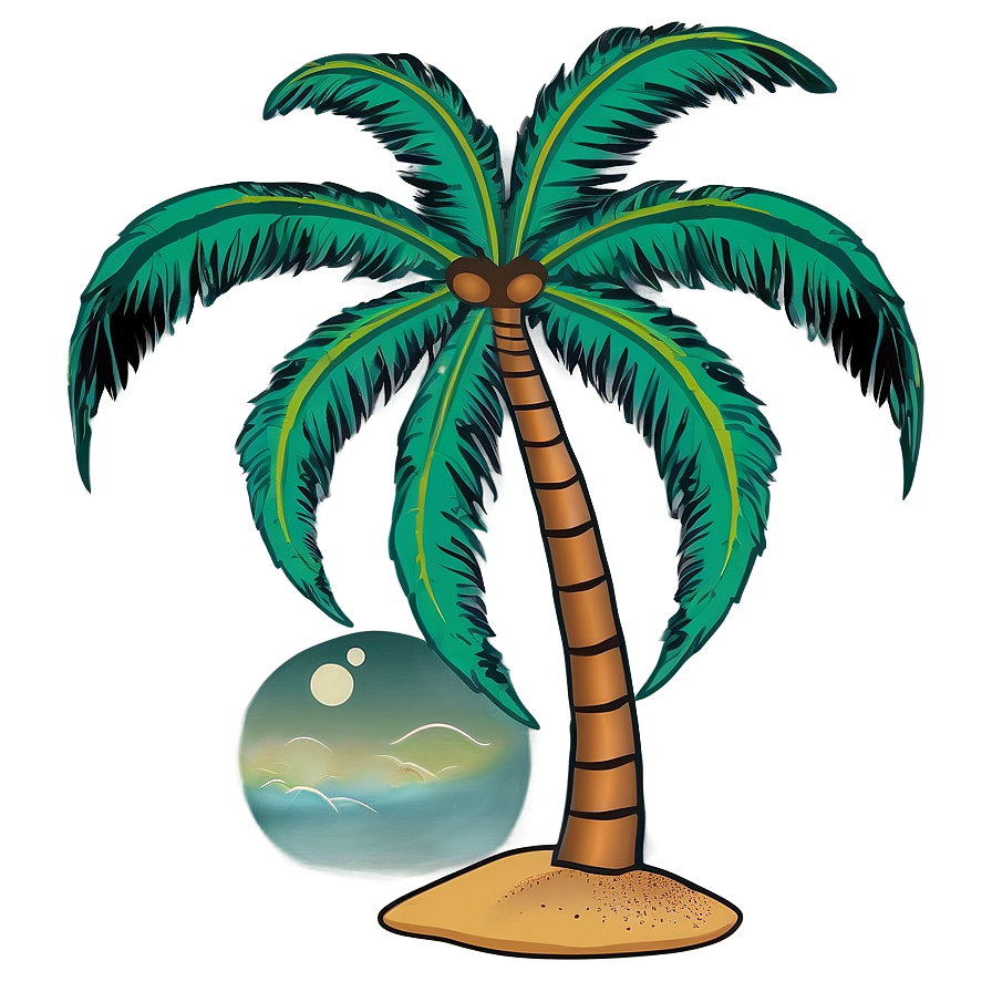 Palm Tree Silhouette On Beach Png 74 PNG Image