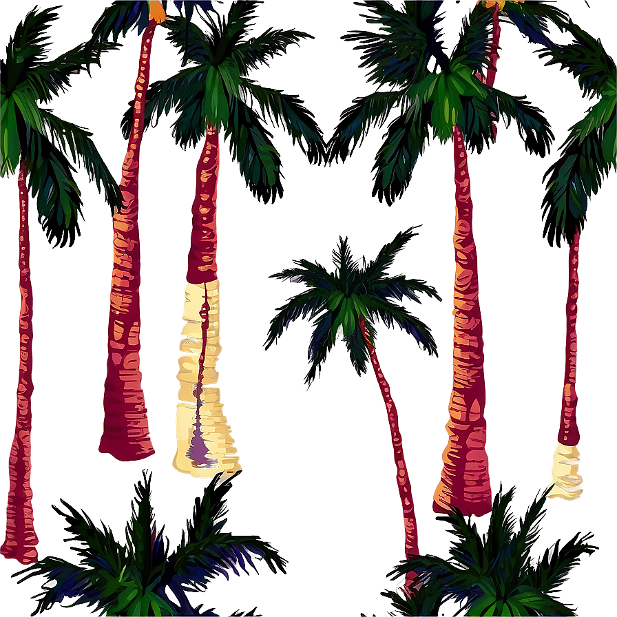 Palm Trees And Mountains Png Wre PNG Image