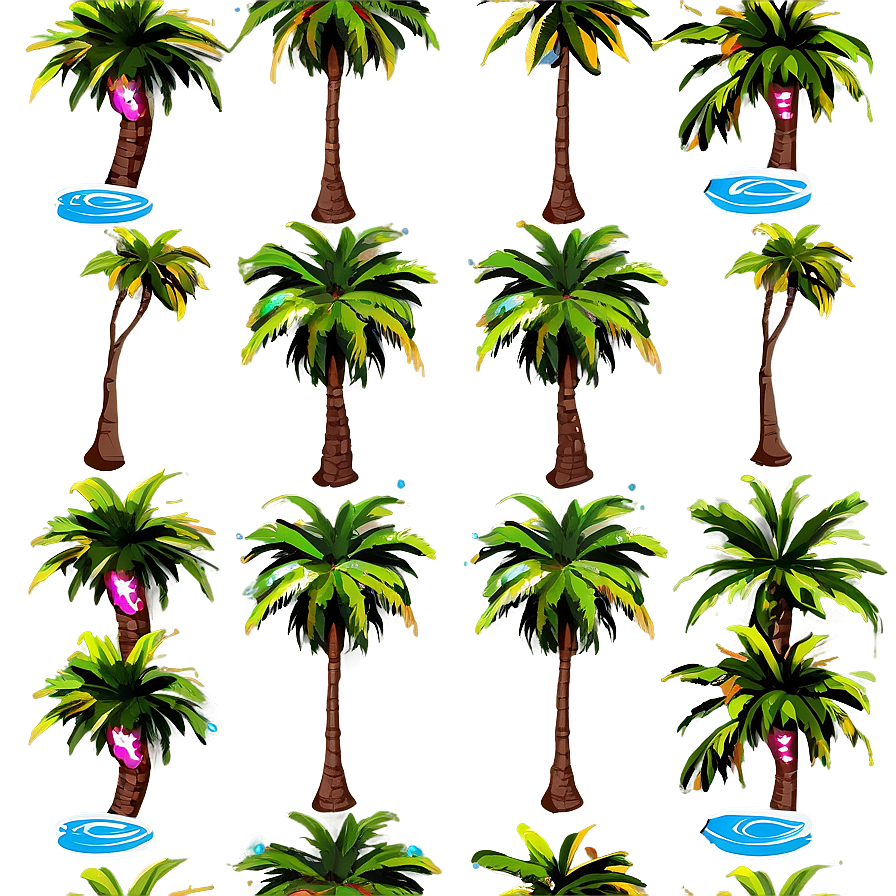 Palm Trees And Ocean Png Tdv PNG Image