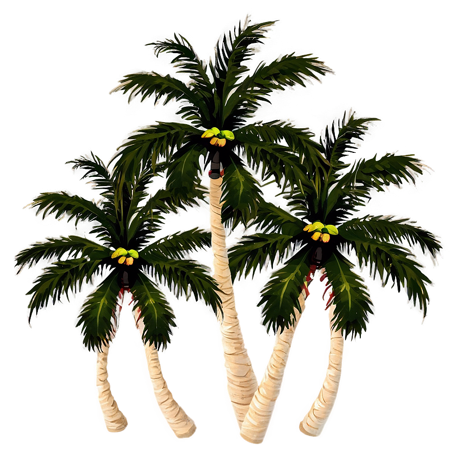 Palm Trees At Night Png Hwk3 PNG Image