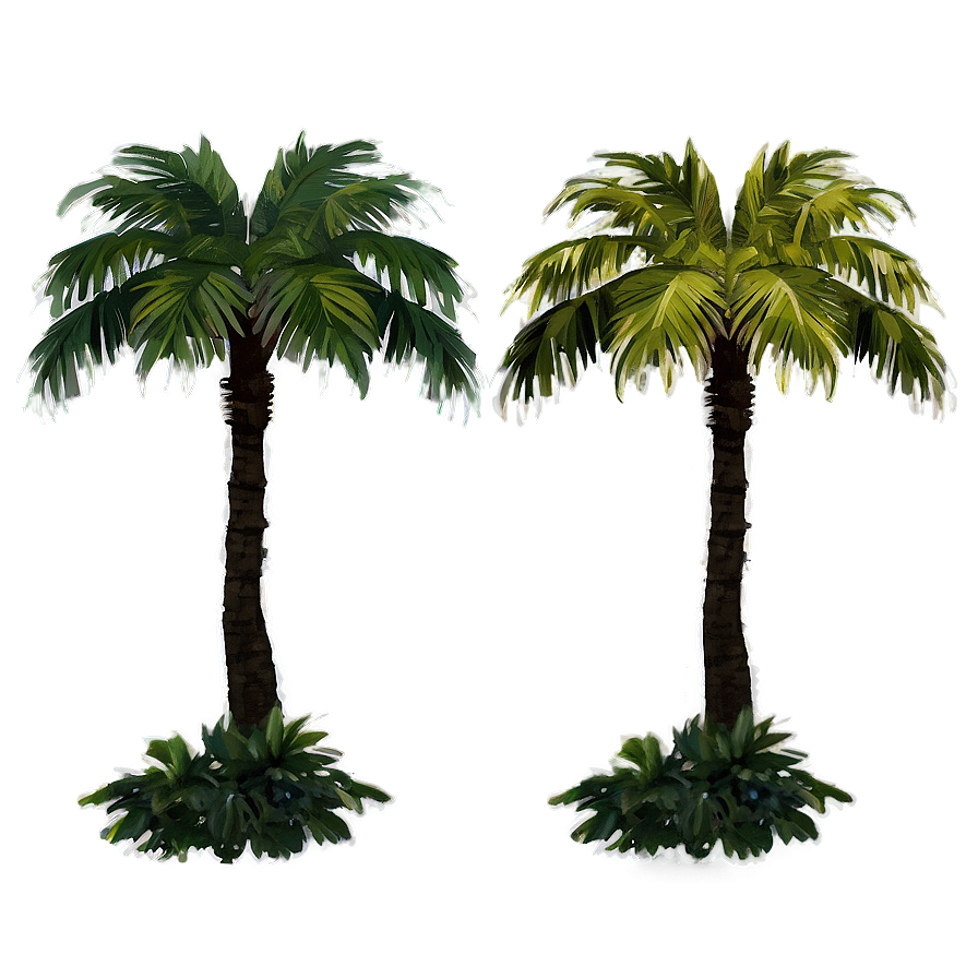 Palm Trees At Night Png Iwj PNG Image