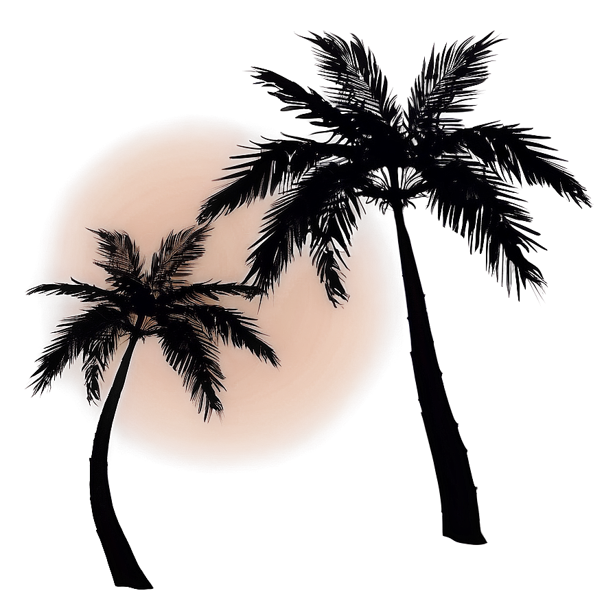 Palm Trees Silhouette At Sunset Png Qmw PNG Image