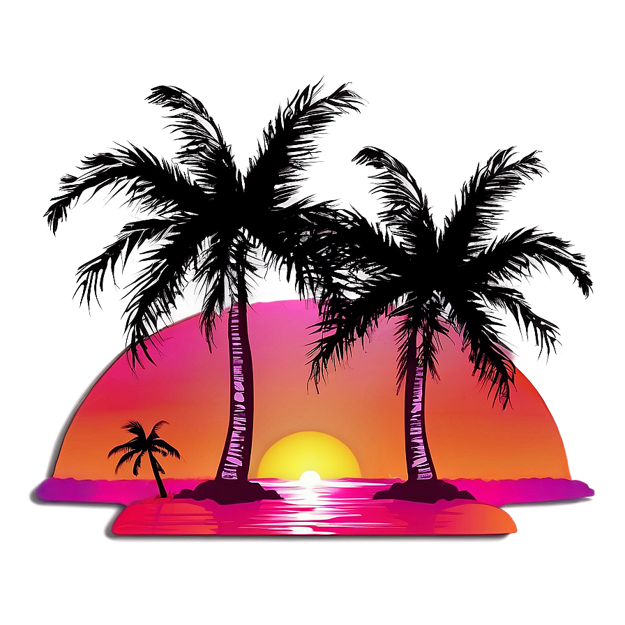 Palm Trees With Sunset Background Png Epn17 PNG Image