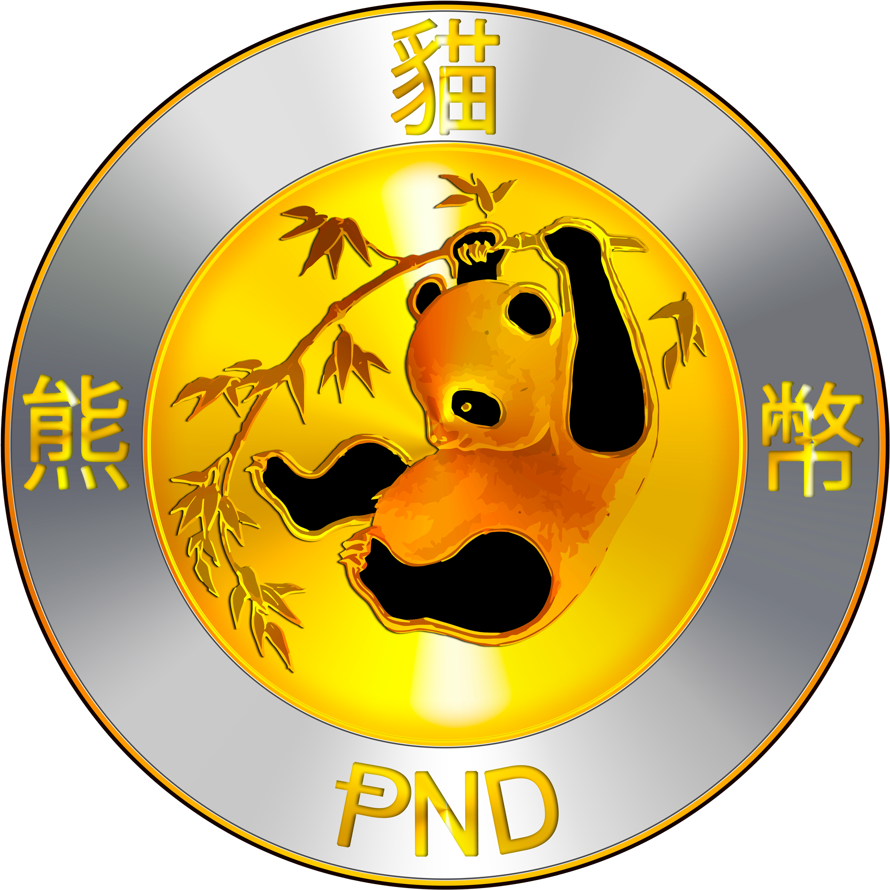 Panda Coin Cryptocurrency Token PNG Image