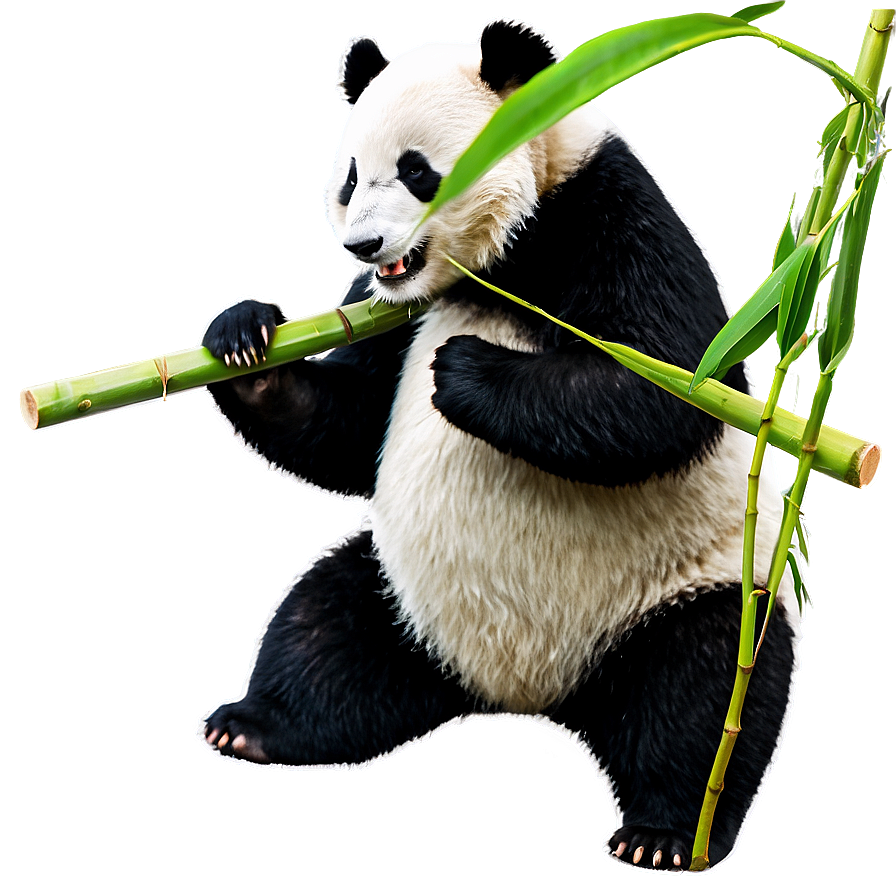 Panda Holding Bamboo Stick Png Vac PNG Image